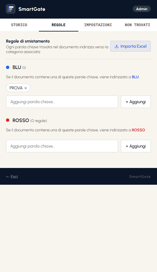 Configurazione regole SmartGate